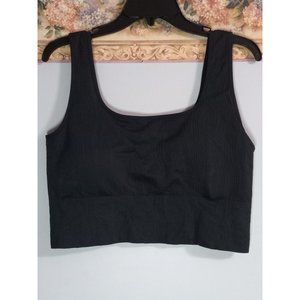 H&M Move Black XL Seamless Sports Gym Athleisure Active Crop Tank Top